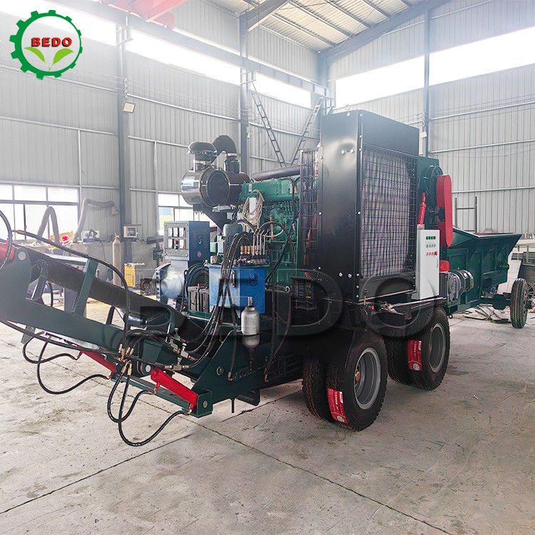 Heavy Duty Wood Branch Farm Crusher Machine With 50kw Generator And 10 Blades